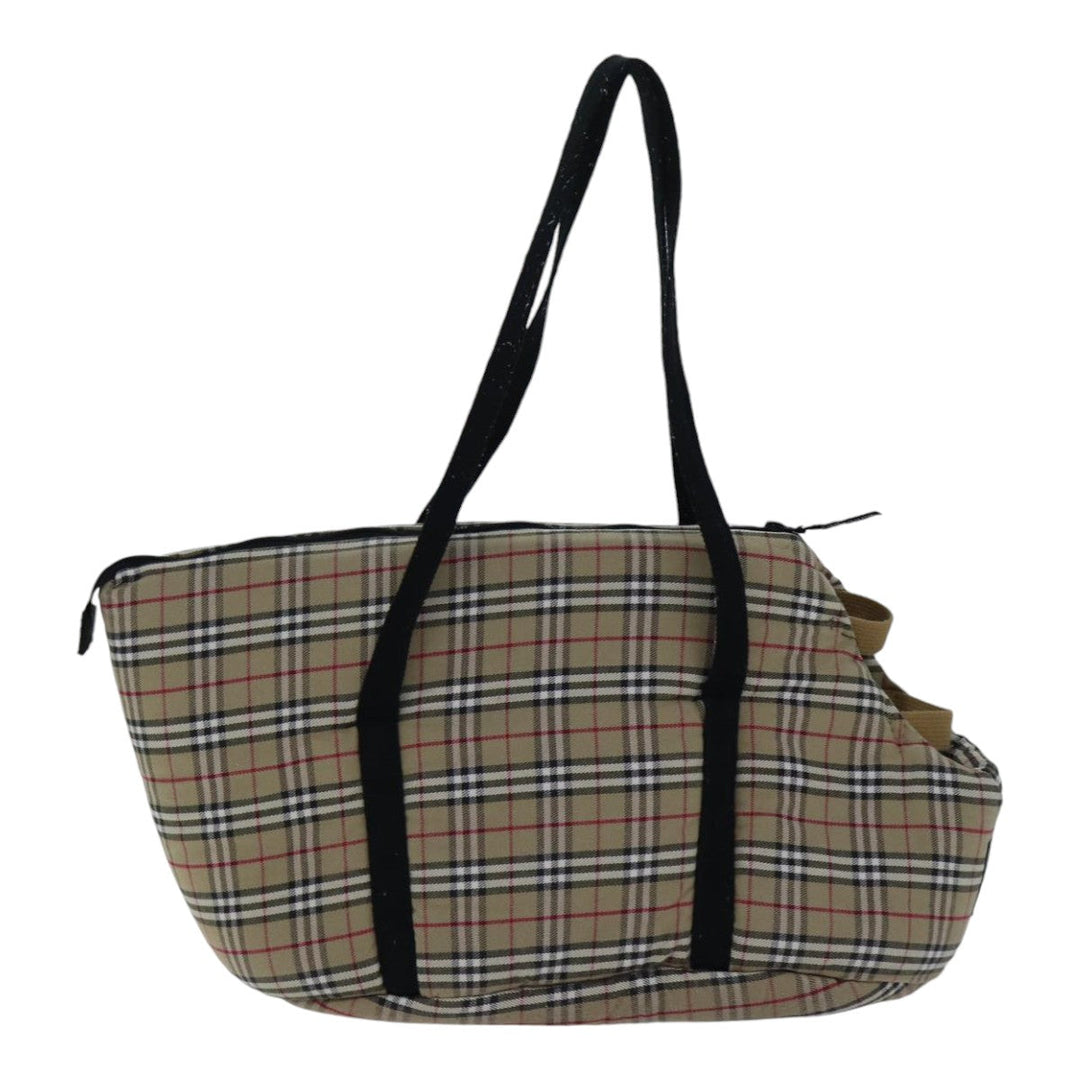 Burberry Nova Check Pet Case Canvas Beige Auth 88722