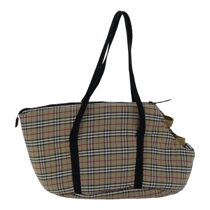 Burberry Nova Check Pet Case Canvas Beige Auth 88722
