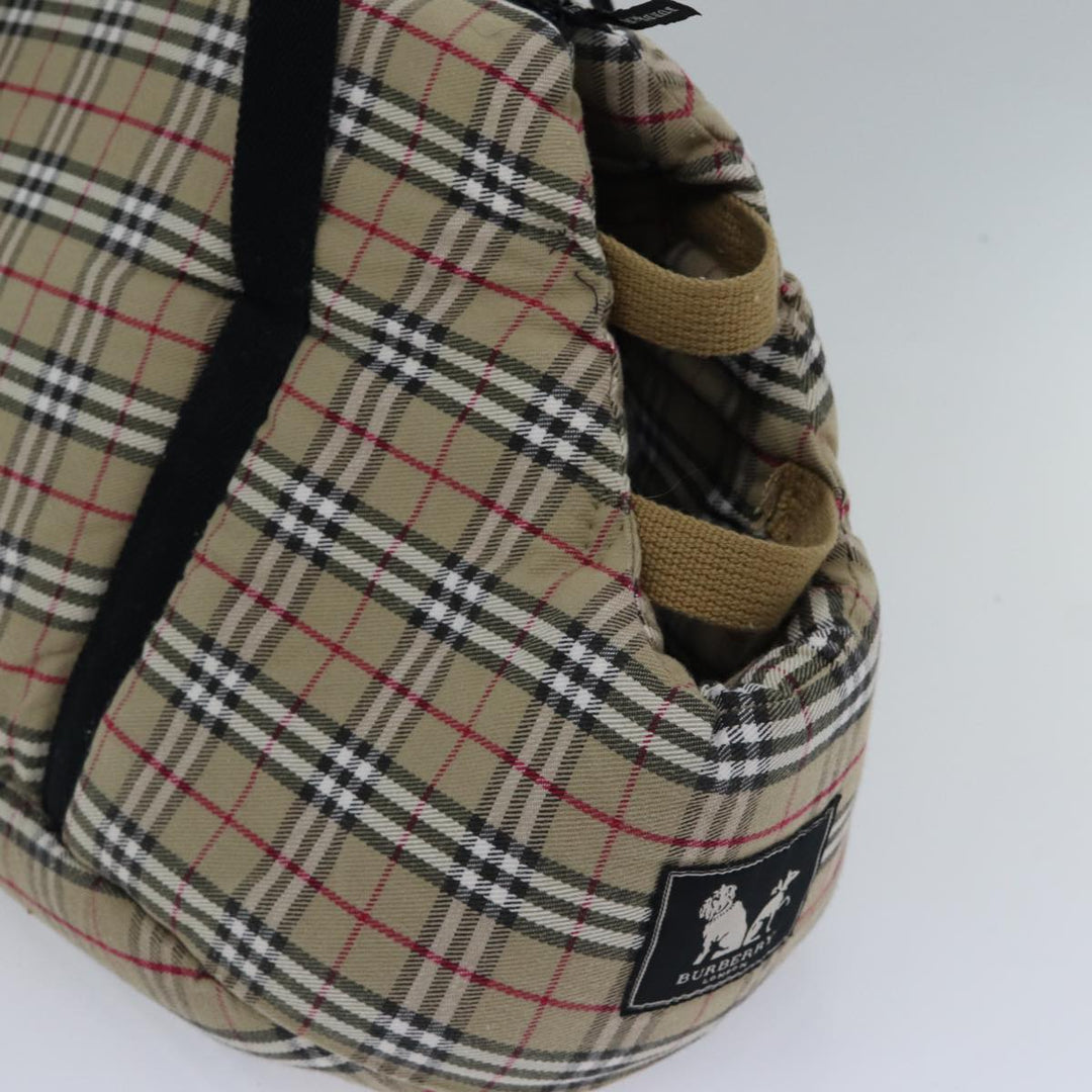 Burberry Nova Check Pet Case Canvas Beige Auth 88722