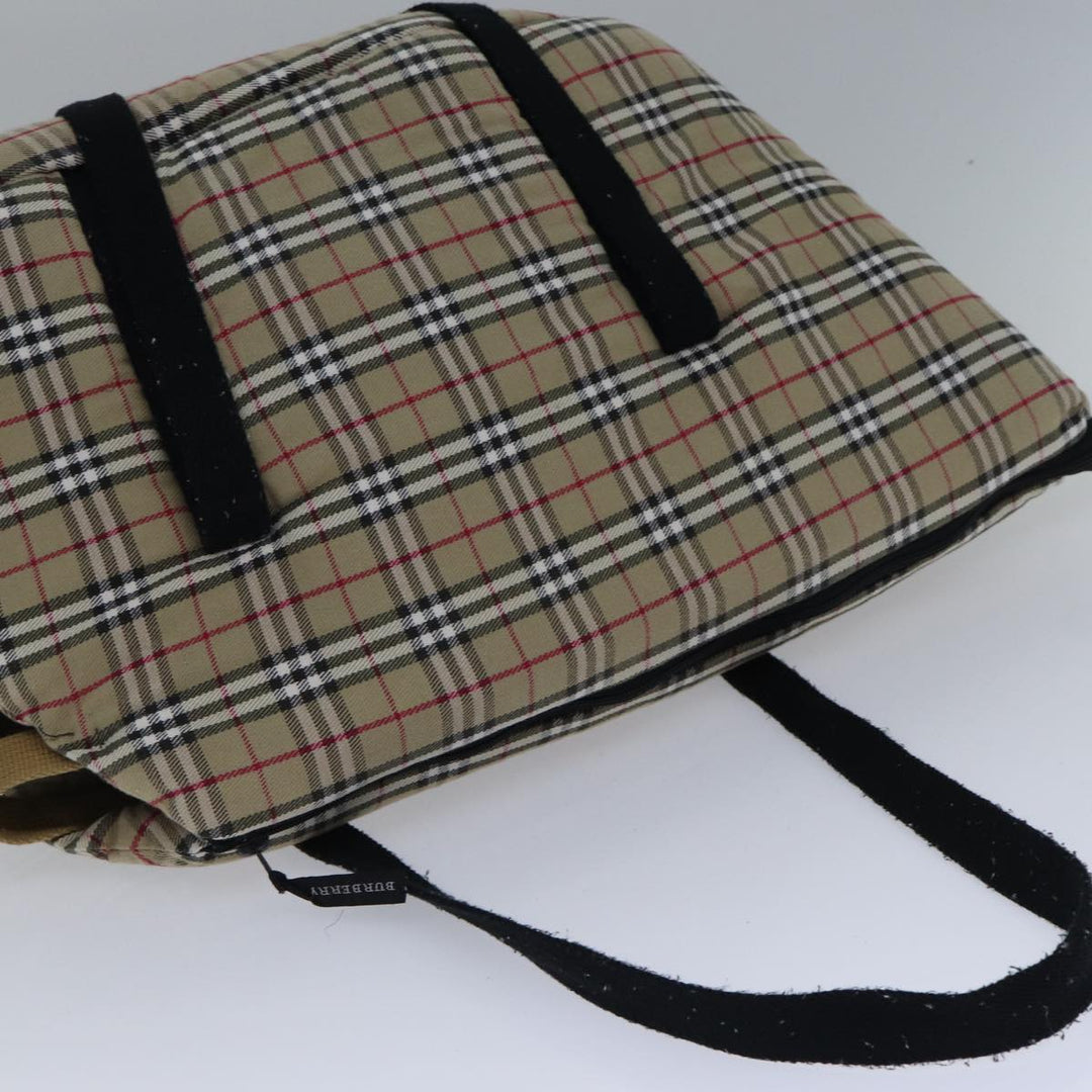 Burberry Nova Check Pet Case Canvas Beige Auth 88722