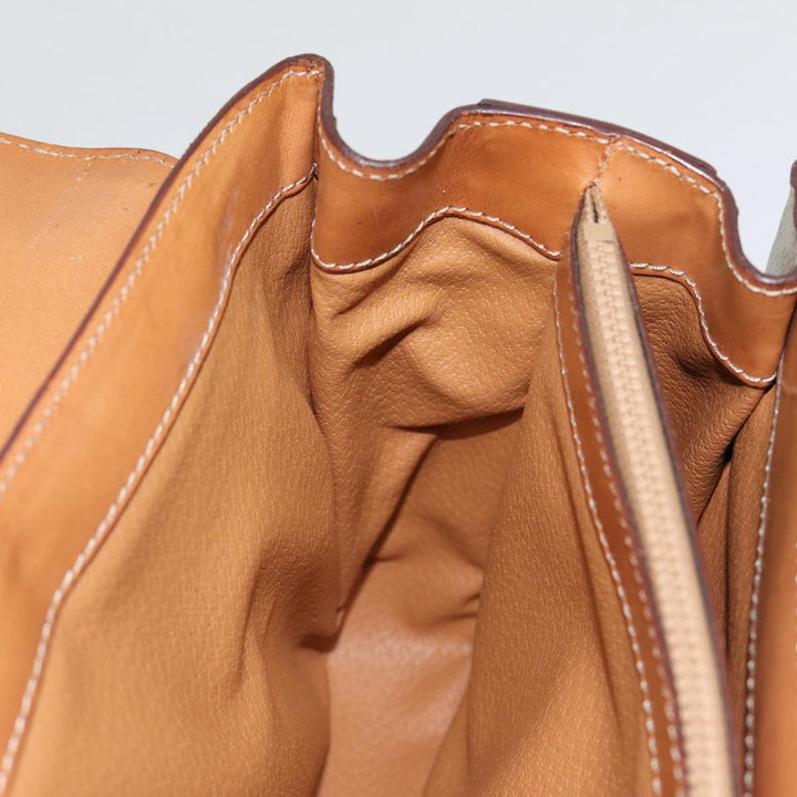 Celine Macadam Canvas Hand Bag Beige Gold Auth 88751