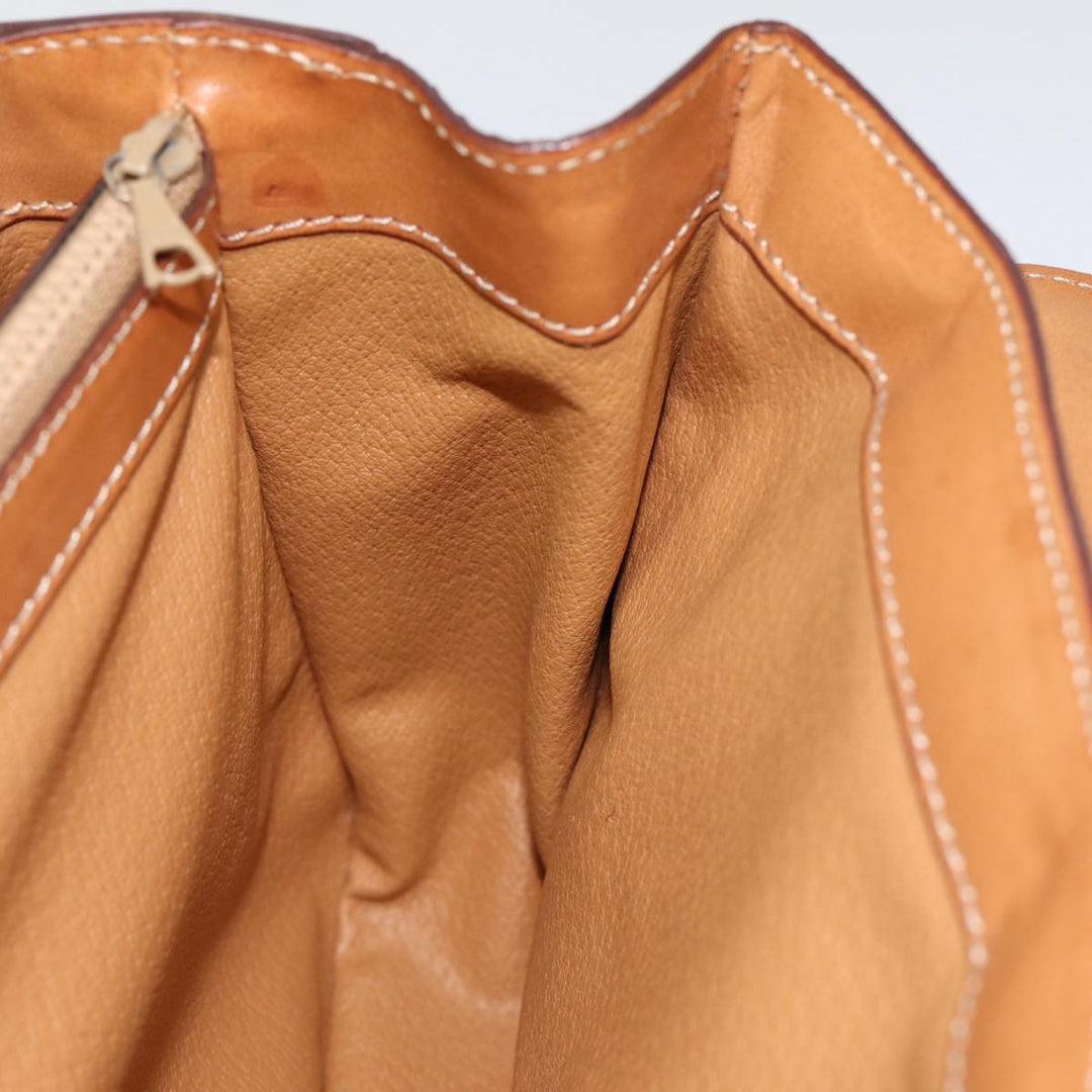 Celine Macadam Canvas Hand Bag Beige Gold Auth 88751