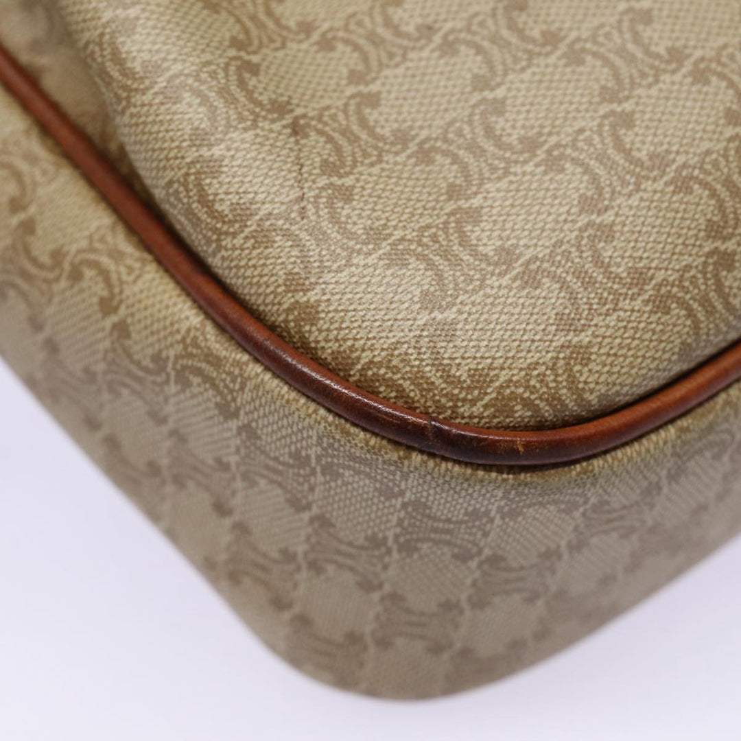 Celine Macadam Canvas Shoulder Bag Beige Auth 88764