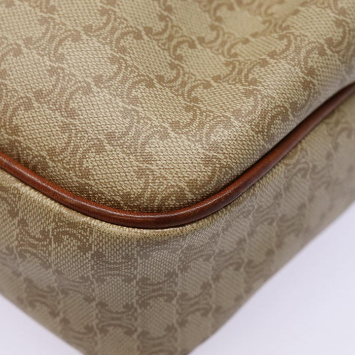 Celine Macadam Canvas Shoulder Bag Beige Auth 88764