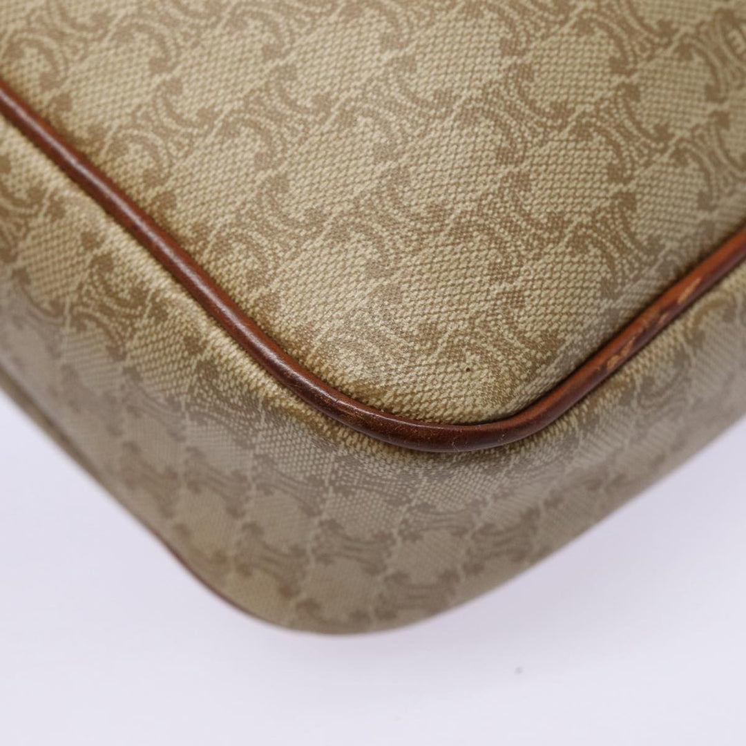 Celine Macadam Canvas Shoulder Bag Beige Auth 88764