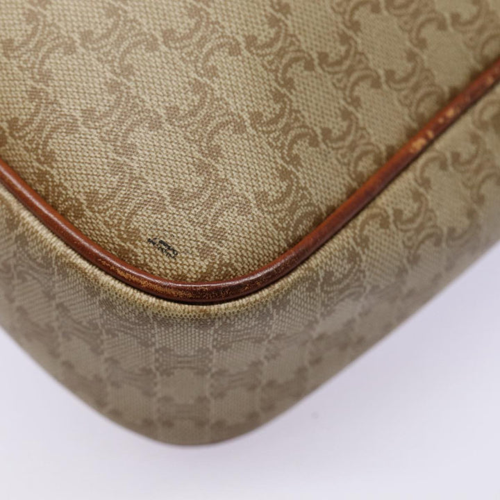 Celine Macadam Canvas Shoulder Bag Beige Auth 88764
