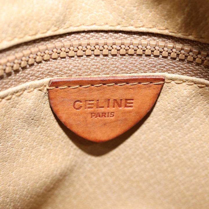 Celine Macadam Canvas Shoulder Bag Beige Auth 88764