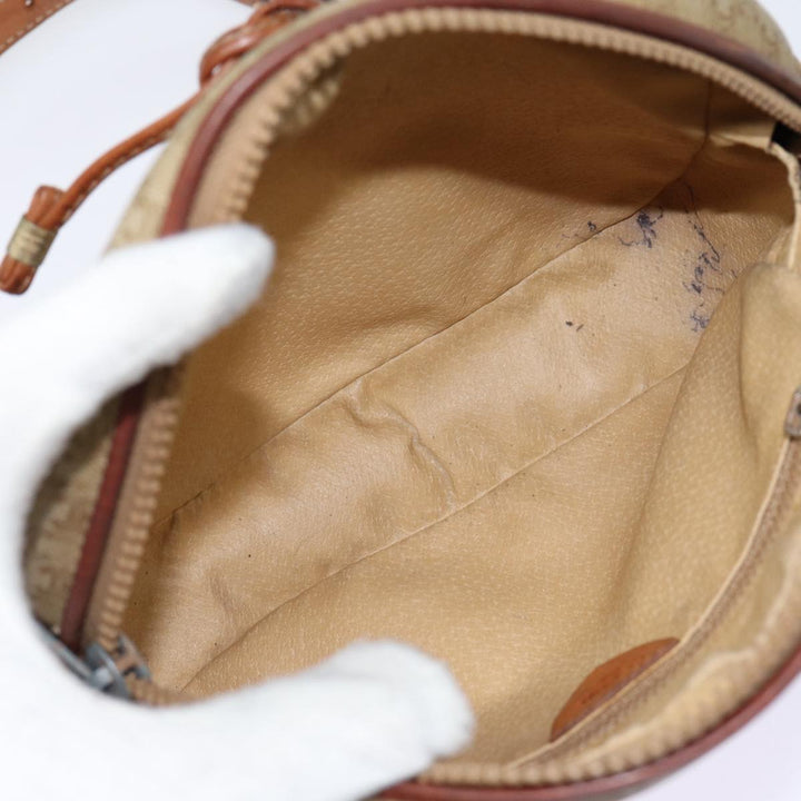 Celine Macadam Canvas Shoulder Bag Beige Auth 88764