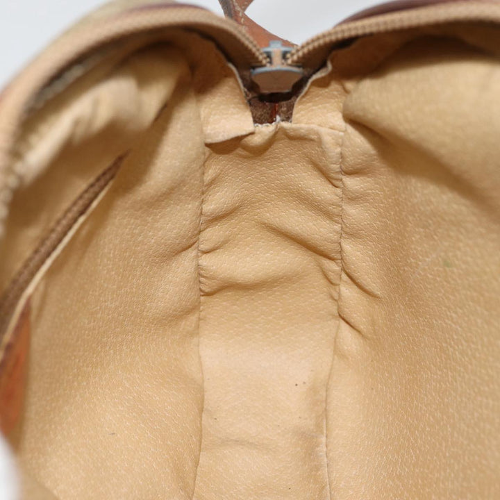 Celine Macadam Canvas Shoulder Bag Beige Auth 88764