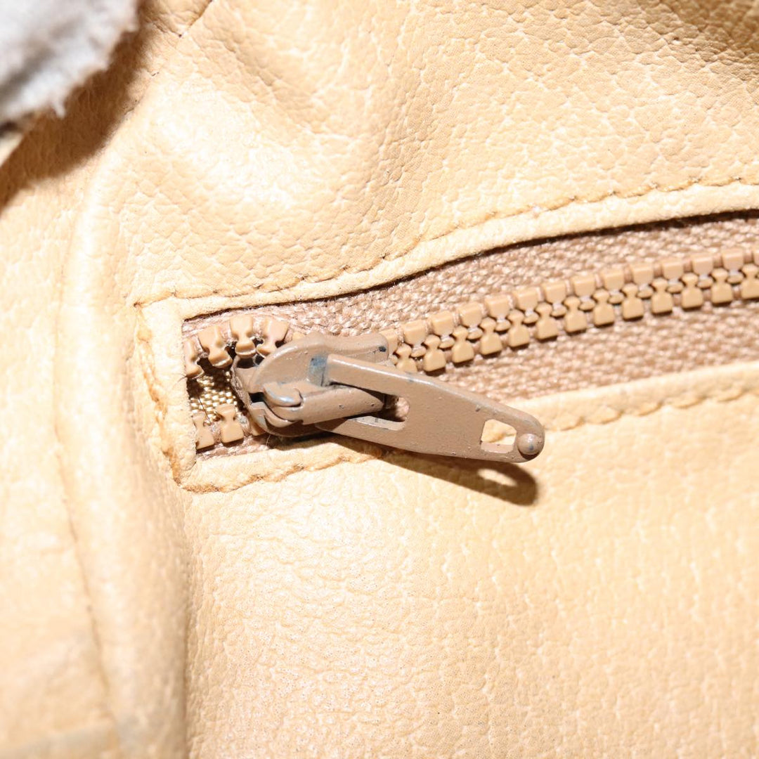 Celine Macadam Canvas Shoulder Bag Beige Auth 88764