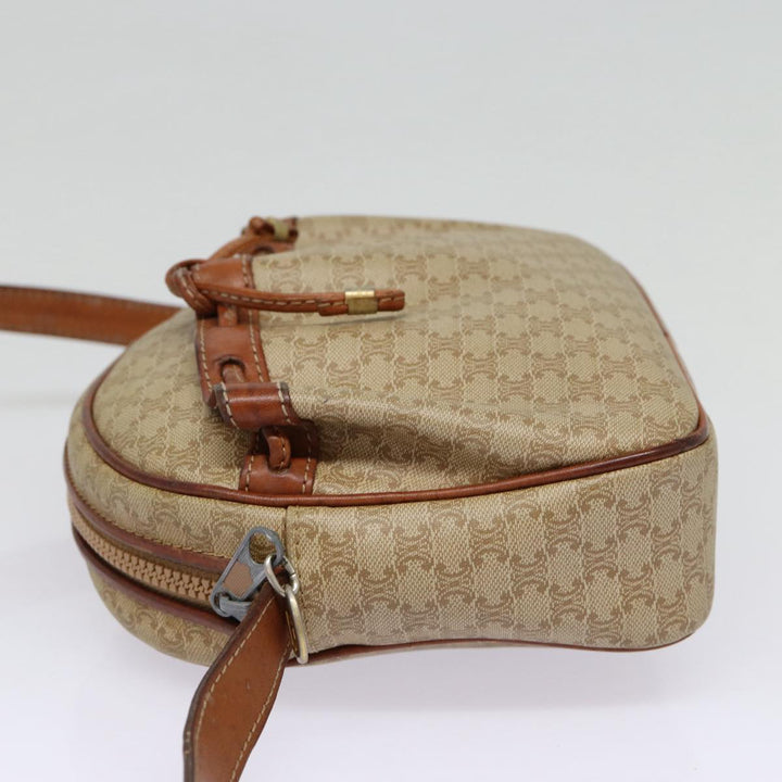 Celine Macadam Canvas Shoulder Bag Beige Auth 88764