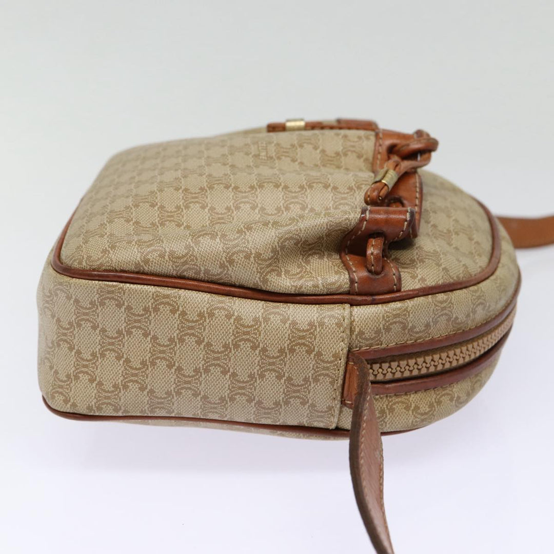 Celine Macadam Canvas Shoulder Bag Beige Auth 88764