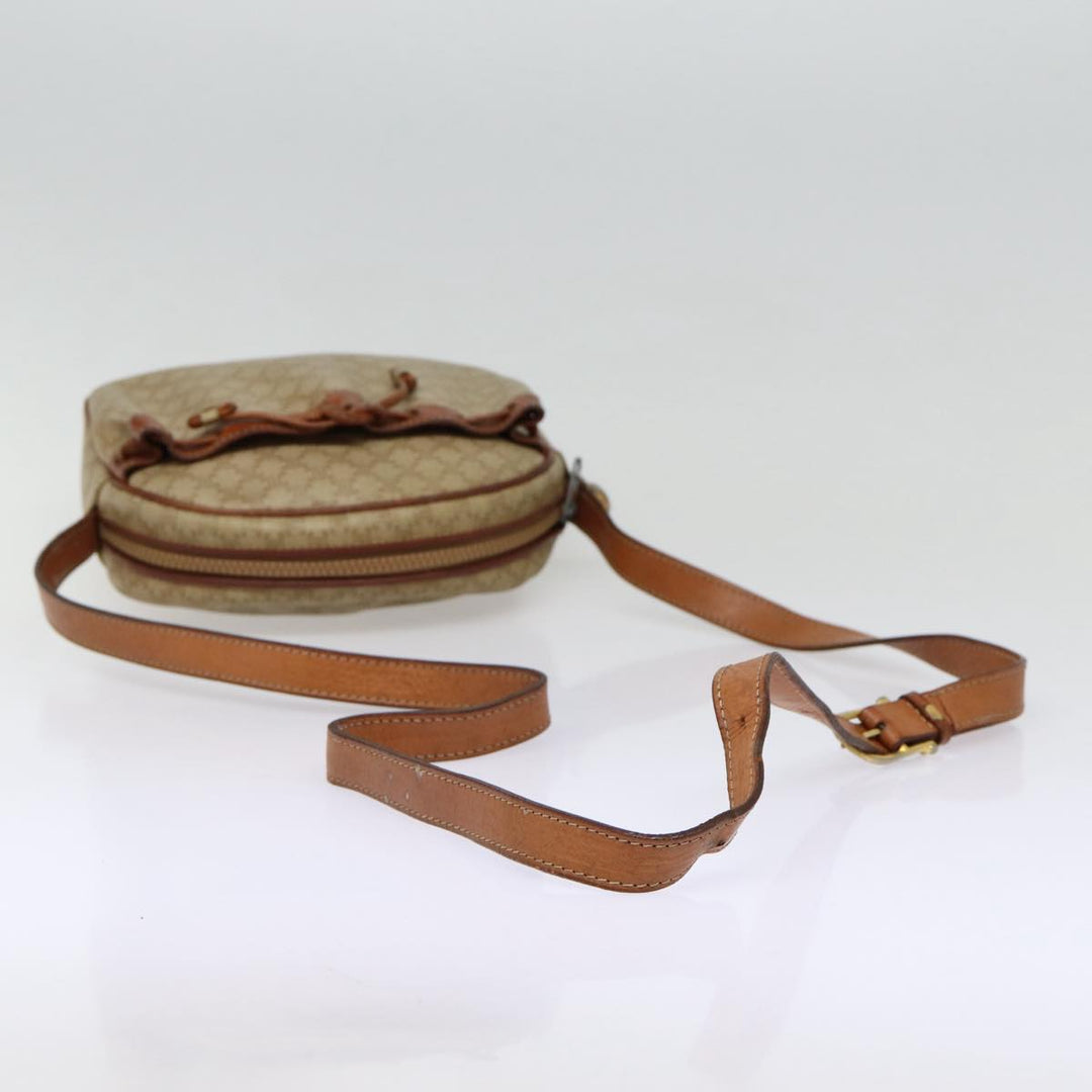 Celine Macadam Canvas Shoulder Bag Beige Auth 88764