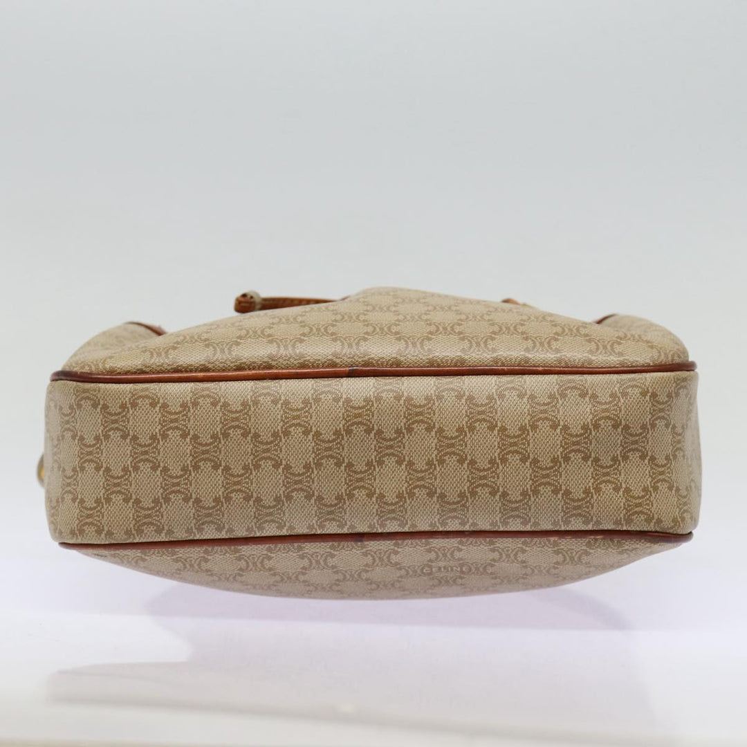 Celine Macadam Canvas Shoulder Bag Beige Auth 88764