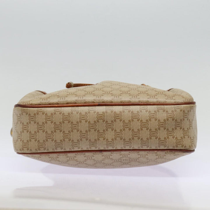 Celine Macadam Canvas Shoulder Bag Beige Auth 88764