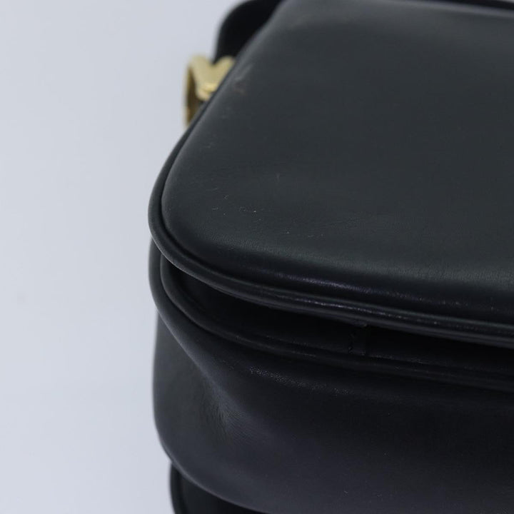 Celine Shoulder Bag Leather Navy Gold Auth 88765