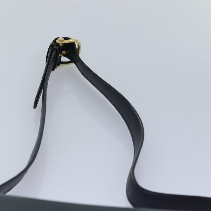 Celine Shoulder Bag Leather Navy Gold Auth 88765