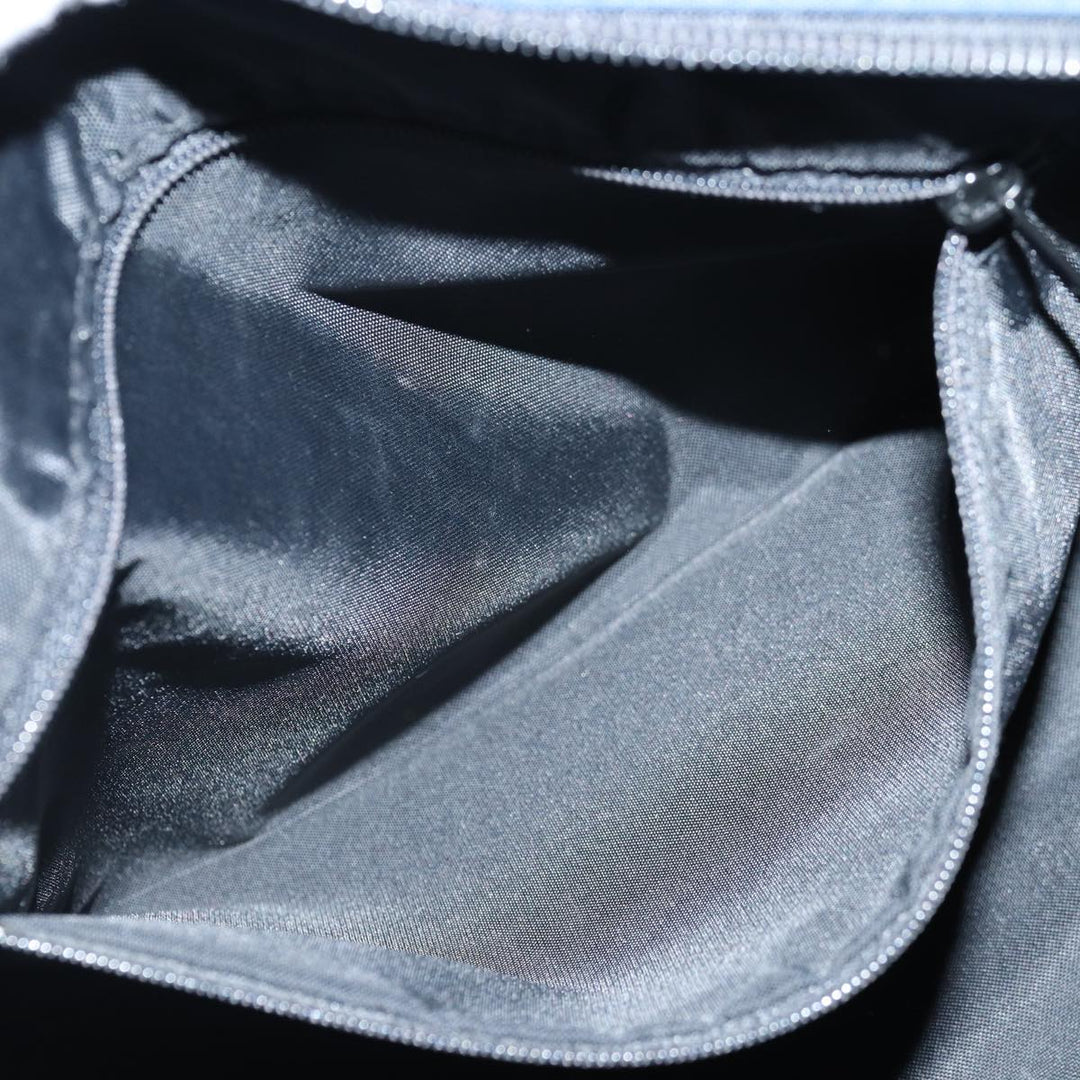 BurberrySs Nova Check Blue Label Tote Bag Nylon Light Blue Silver Auth 88783