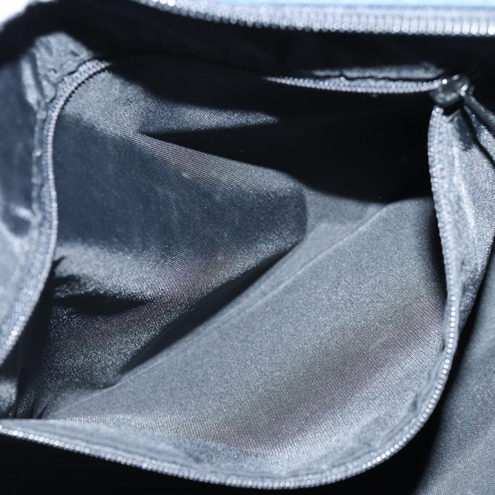 BurberrySs Nova Check Blue Label Tote Bag Nylon Light Blue Silver Auth 88783
