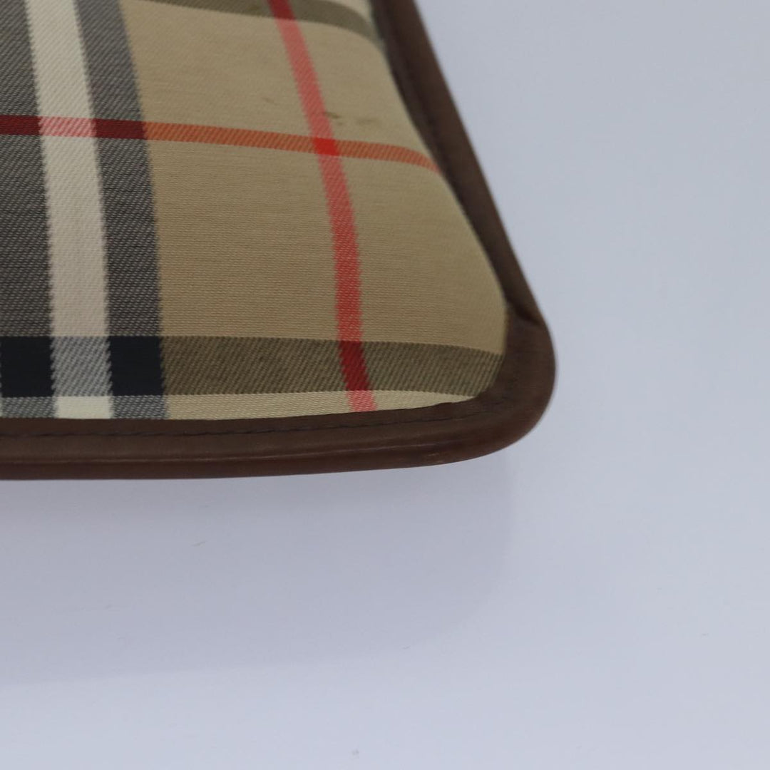 BurberrySs Nova Check Document Case Clutch Bag Canvas Beige Brown Auth 88787