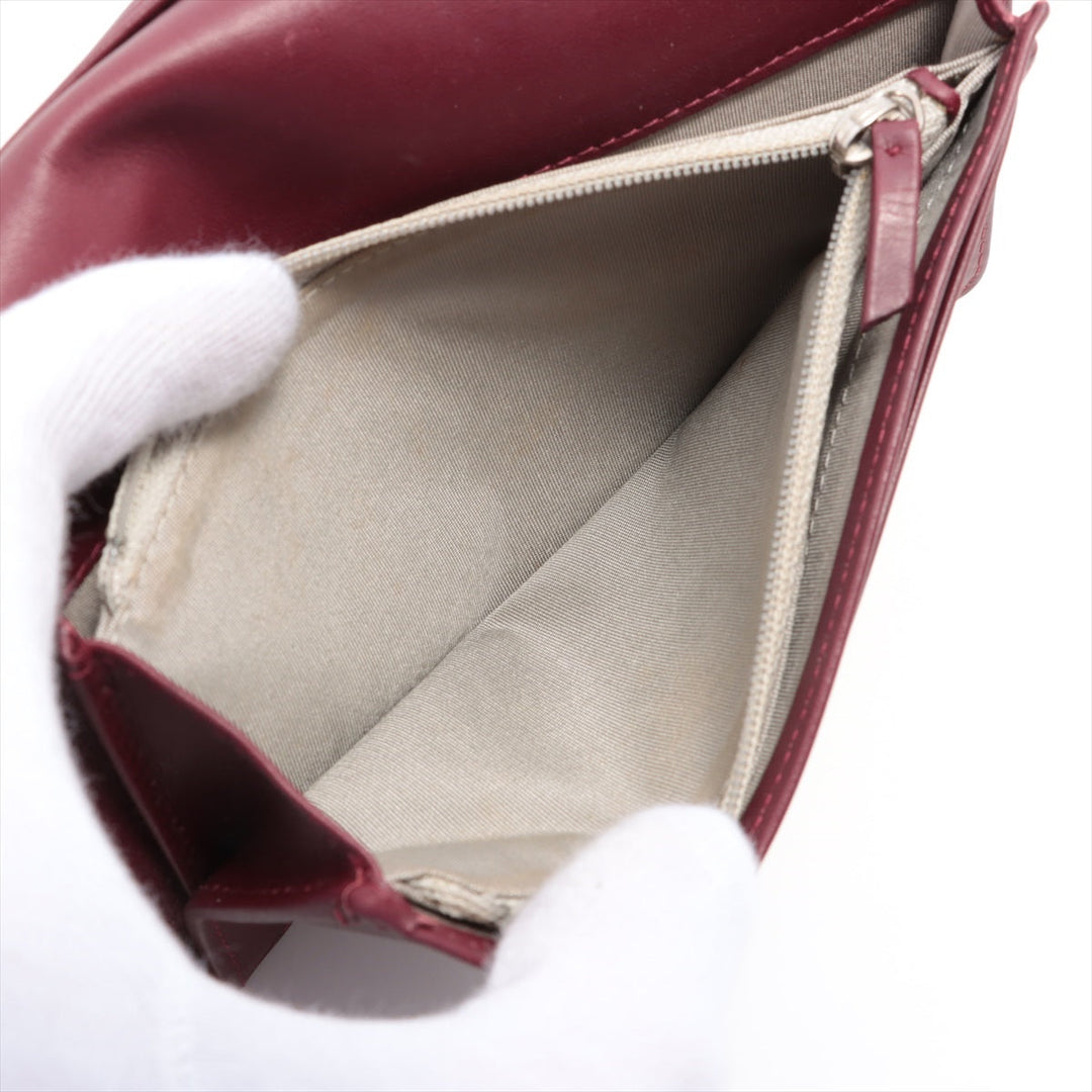 Top Quality Chanel Coco Patent Leather Wallet Bordeaux Silver  18th