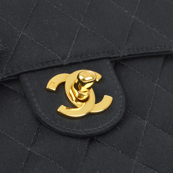Top Quality Chanel Black Satin Mini Classic Square Flap Bag 17
