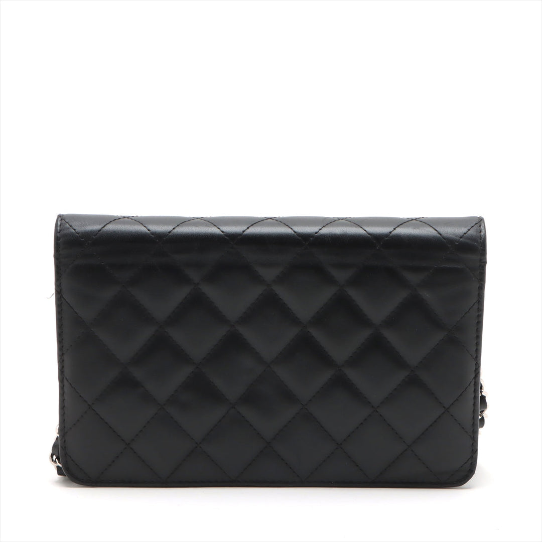 Top Quality Chanel Combon Line  Chain Wallet Black Silver Gold