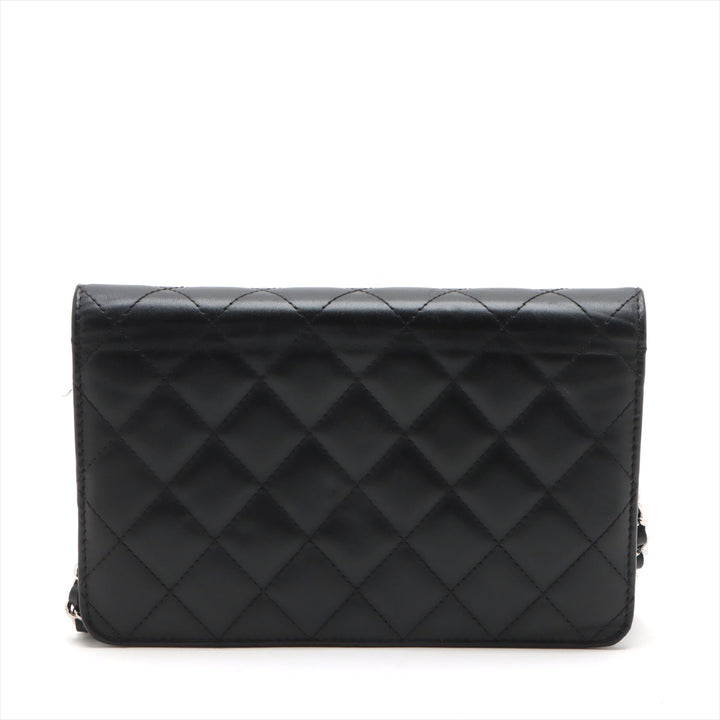 Top Quality Chanel Combon Line  Chain Wallet Black Silver Gold