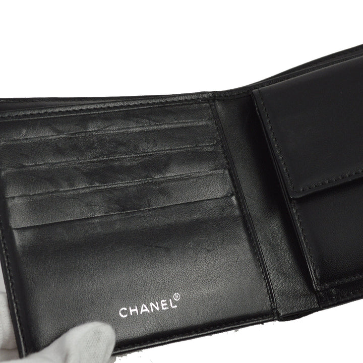 Top Quality Chanel 2000-2001 Black New Travel Line Bifold Wallet