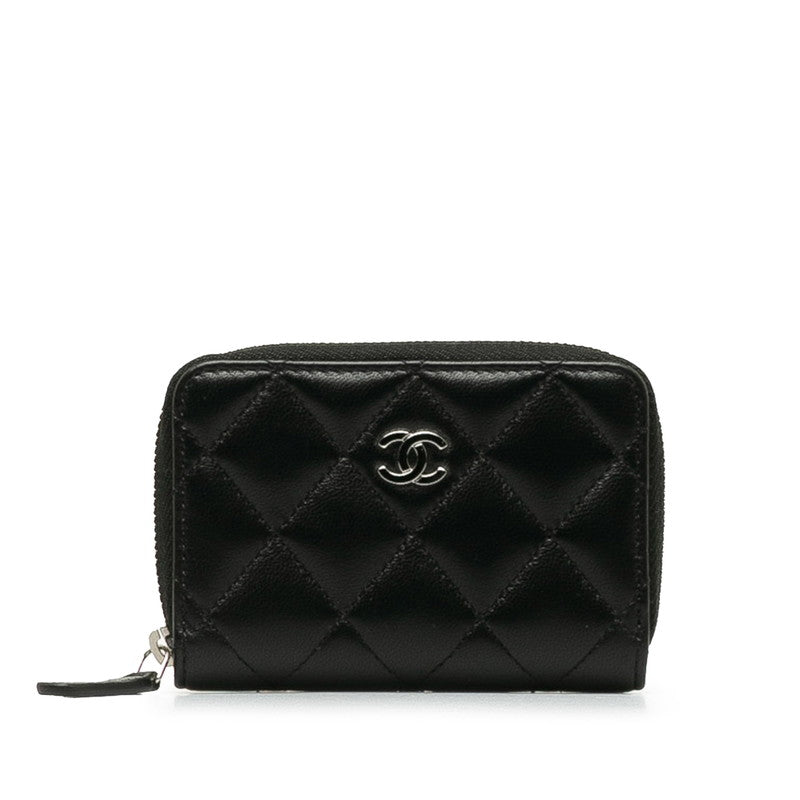 Top Quality Chanel Coco Matrasse Round Fashner Coin Case Black Leather  Chanel