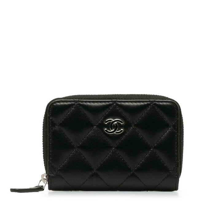 Top Quality Chanel Coco Matrasse Round Fashner Coin Case Black Leather  Chanel