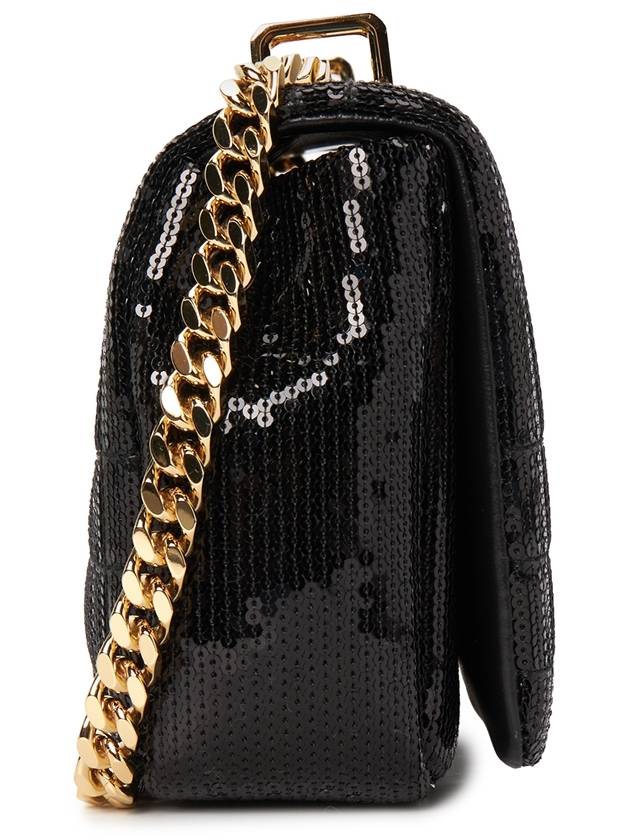 Burberry Lola Sequin Quilted Leather Small Shoulder Bag Black