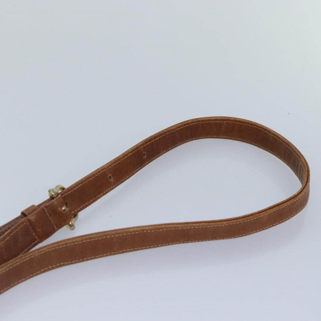 Celine Macadam Canvas Shoulder Bag Brown Gold Auth 89107