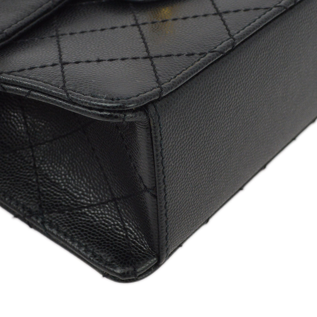 Top Quality Chanel Black Caviar Mini Classic Square Flap Shoulder Bag 17