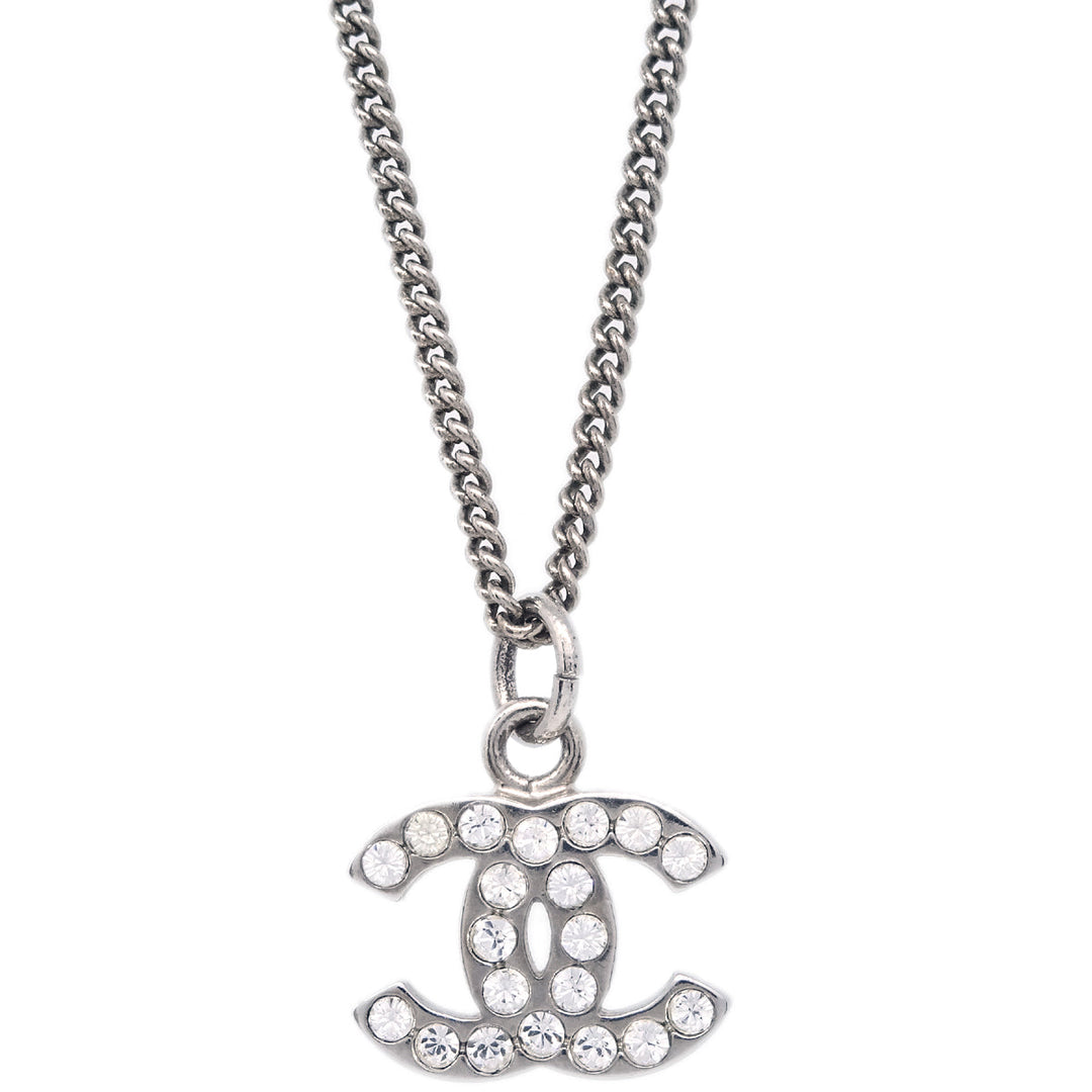Top Quality Chanel 2007 Crystal & Silver CC Necklace