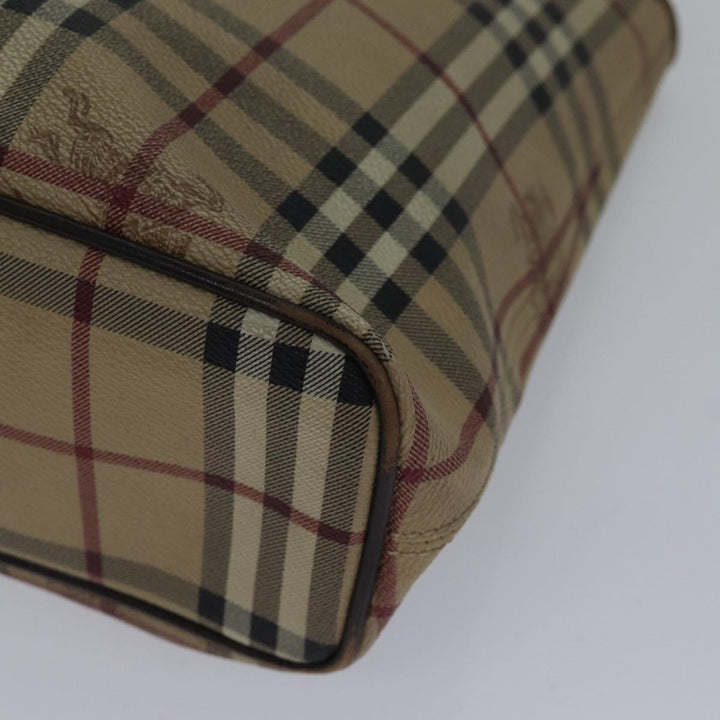 Burberry Nova Check Tote Bag PVC Beige Auth 89282