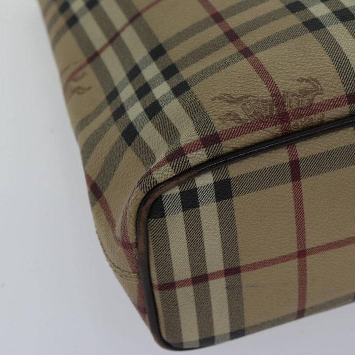 Burberry Nova Check Tote Bag PVC Beige Auth 89282