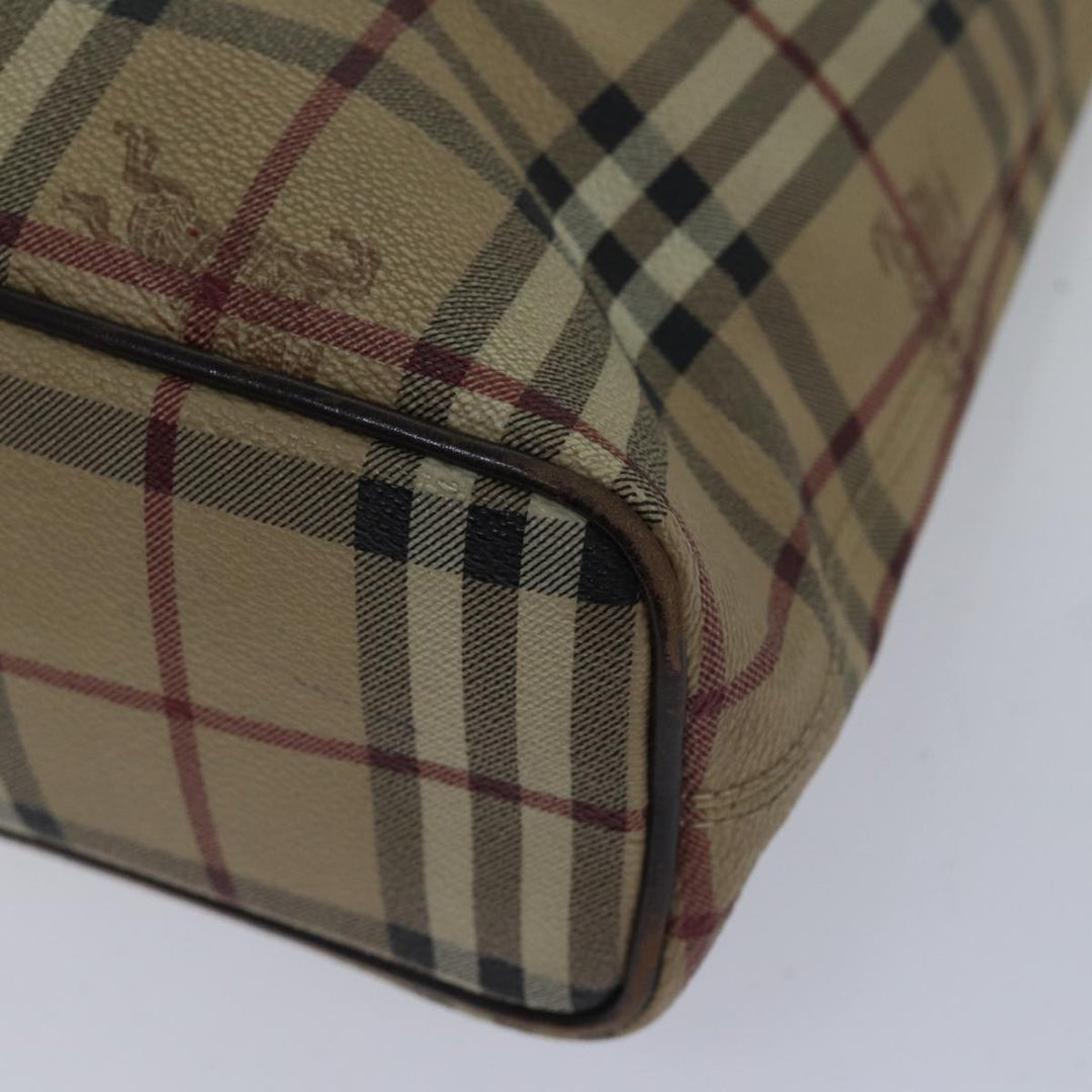 Burberry Nova Check Tote Bag PVC Beige Auth 89282