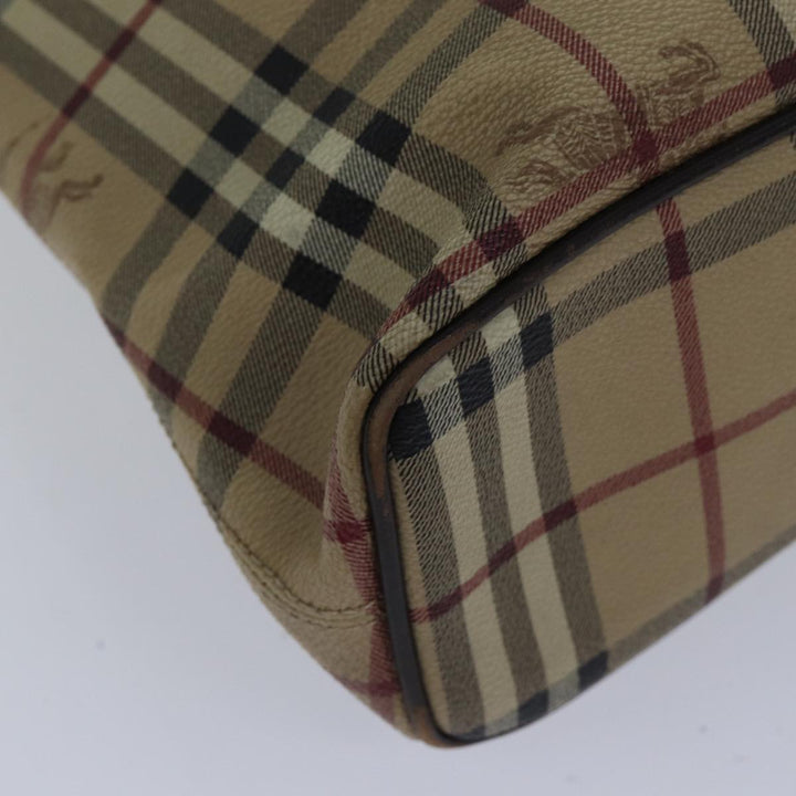 Burberry Nova Check Tote Bag PVC Beige Auth 89282
