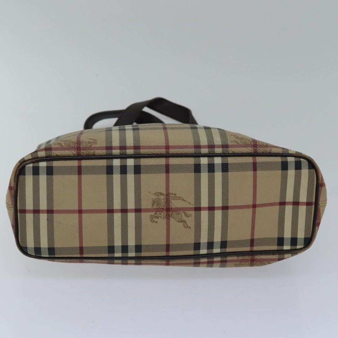 Burberry Nova Check Tote Bag PVC Beige Auth 89282