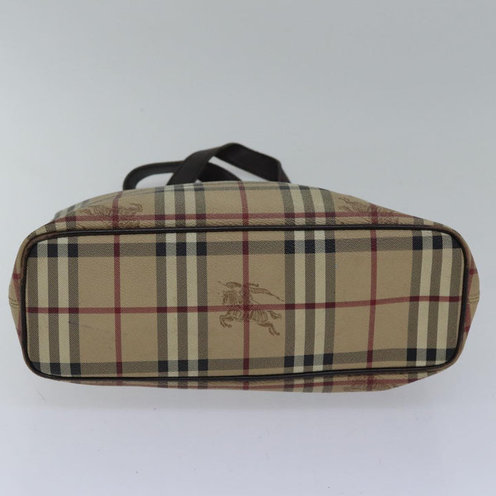 Burberry Nova Check Tote Bag PVC Beige Auth 89282