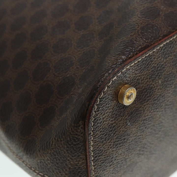 Celine Macadam Canvas Hand Bag PVC Brown Auth 89285