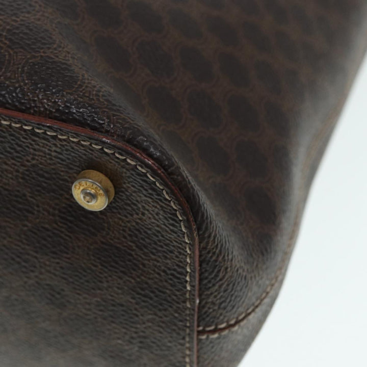 Celine Macadam Canvas Hand Bag PVC Brown Auth 89285