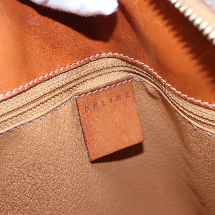 Celine Macadam Canvas Hand Bag PVC Brown Auth 89285