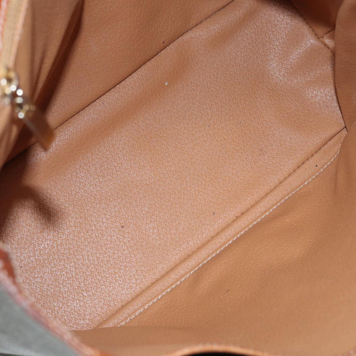 Celine Macadam Canvas Hand Bag PVC Brown Auth 89285