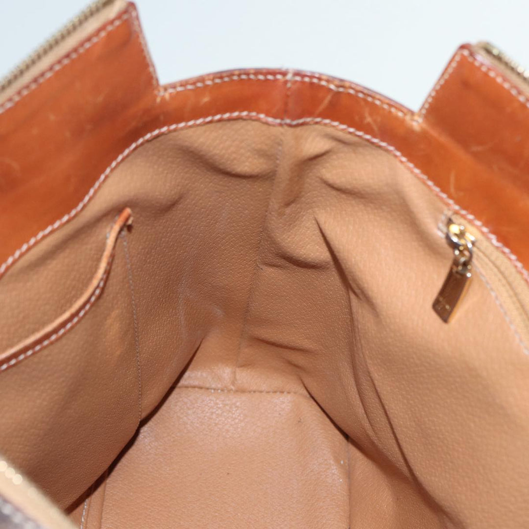 Celine Macadam Canvas Hand Bag PVC Brown Auth 89285