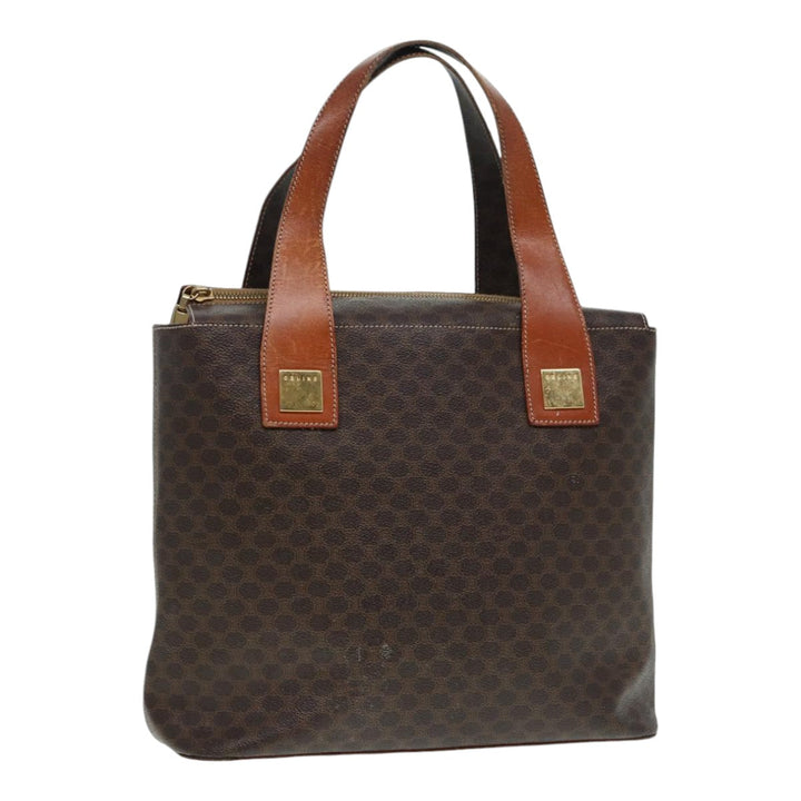 Celine Macadam Canvas Hand Bag PVC Brown Auth 89285
