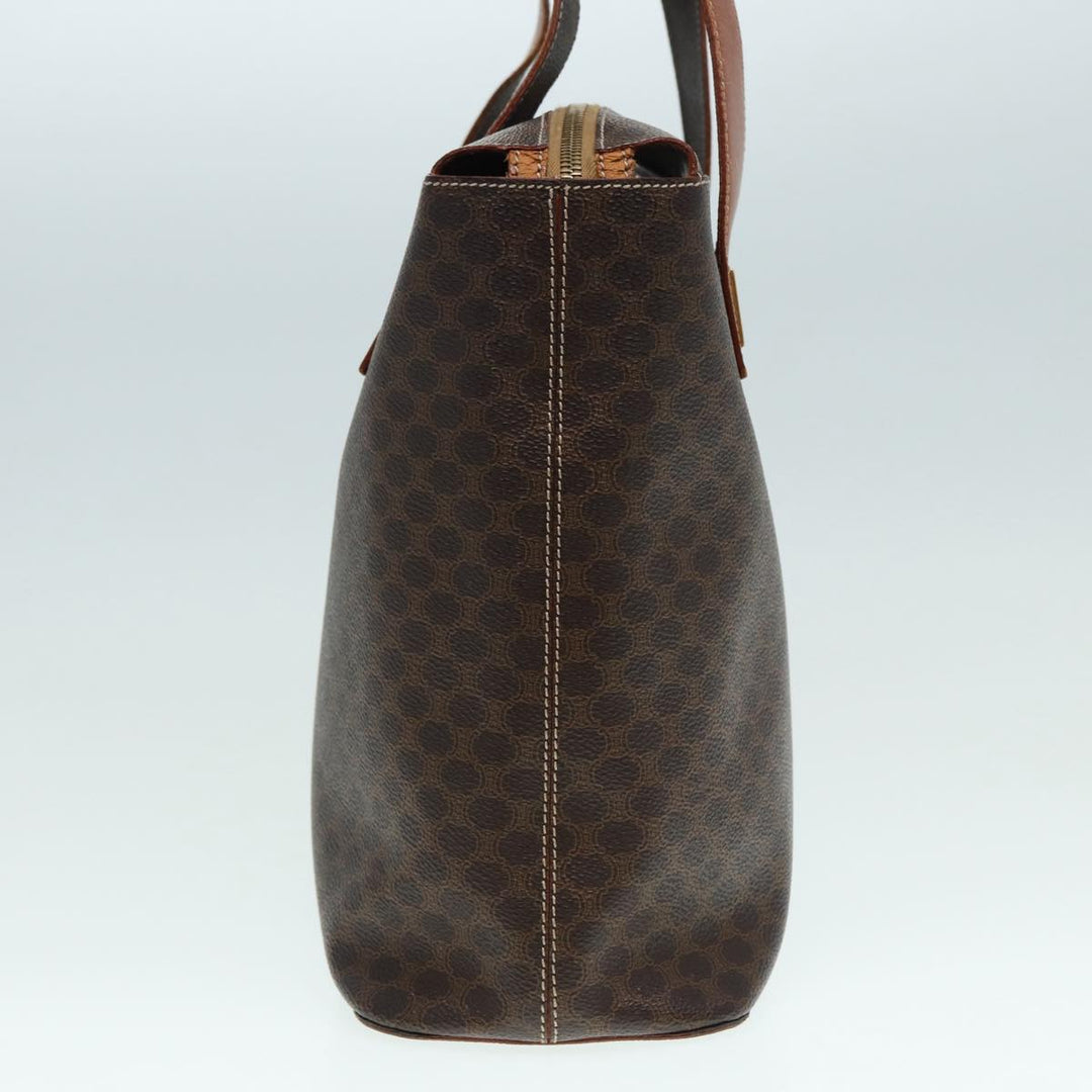 Celine Macadam Canvas Hand Bag PVC Brown Auth 89285