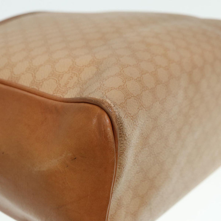 Celine Macadam Canvas Hand Bag PVC Beige Auth 89286