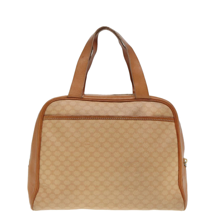 Celine Macadam Canvas Hand Bag PVC Beige Auth 89286